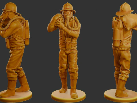 Czechoslovakian firefighter 90s Pack 1 3D Print Model