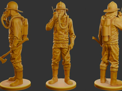 Czechoslovakian firefighter 90s Pack 1 3D Print Model