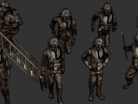 Czechoslovakian firefighter 90s Pack 1 3D Print Model