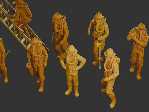 Czechoslovakian firefighter 90s Pack 1 3D Print Model