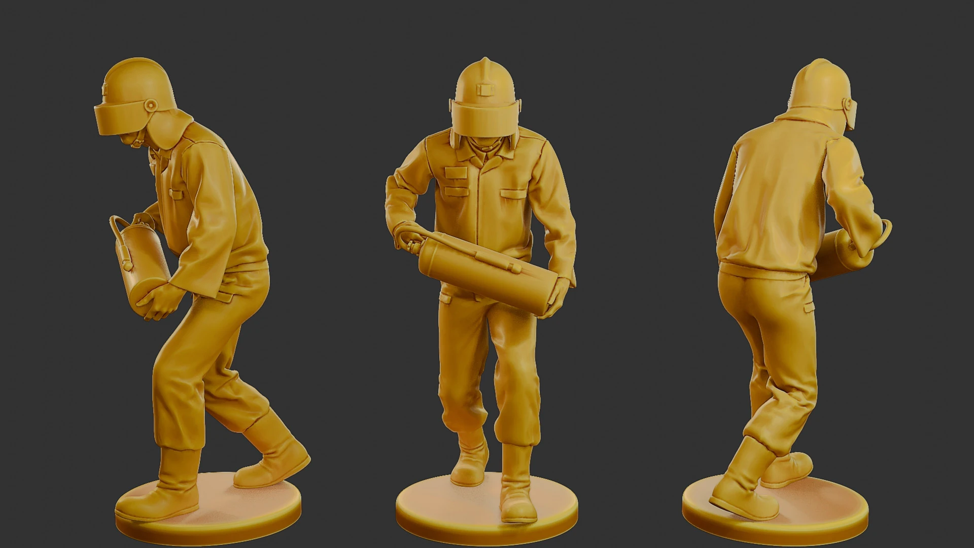 Czechoslovakian firefighter 90s 009 3D Print Model .c4d .max .obj .3ds .fbx .stl .blend 