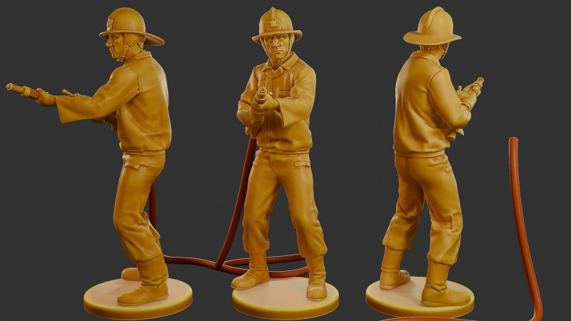 Czechoslovakian firefighter 90s 011 3D 打印模型 .c4d .max .obj .3ds .fbx .stl .blend