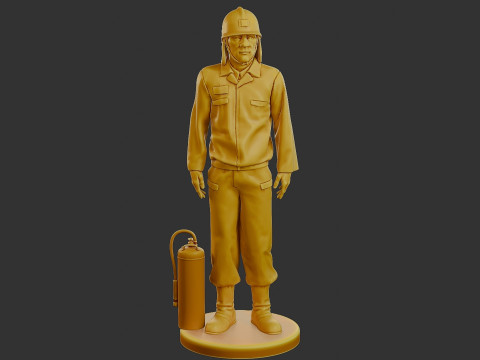 Czechoslovakian firefighter 90s 012 Model Cetak 3D