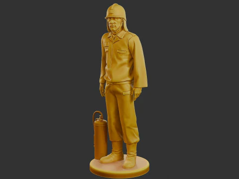 Czechoslovakian firefighter 90s 012 3D Print Model