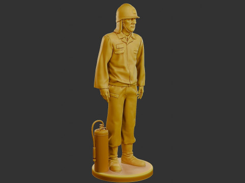 Czechoslovakian firefighter 90s 012 Model Cetak 3D