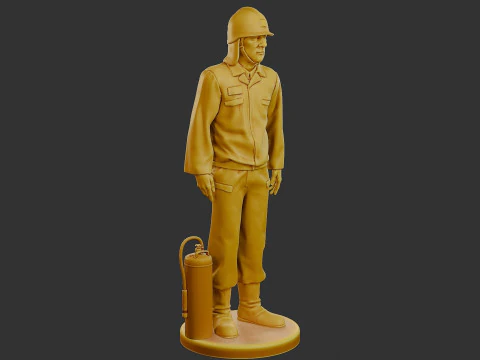 Czechoslovakian firefighter 90s 012 3D Print Model