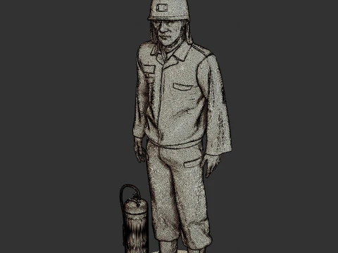 Czechoslovakian firefighter 90s 012 3D Print Model