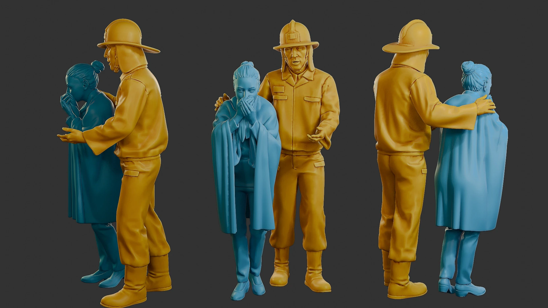 Czechoslovakian firefighter 90s 013 3D Print Model .c4d .max .obj .3ds .fbx .stl .blend 