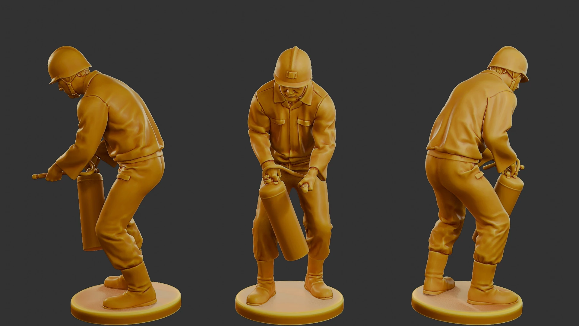 Czechoslovakian firefighter 90s 015 3D Print Model .c4d .max .obj .3ds .fbx .stl .blend 