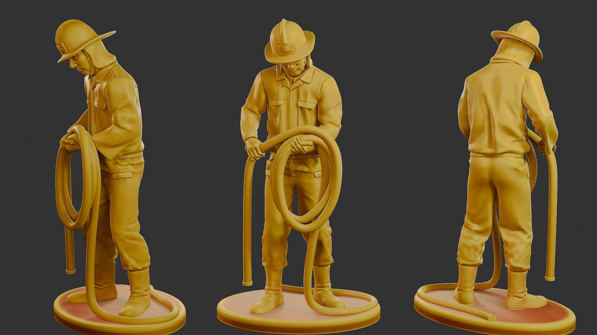 Czechoslovakian firefighter 90s 016 3D Print Model .c4d .max .obj .3ds .fbx .stl .blend 