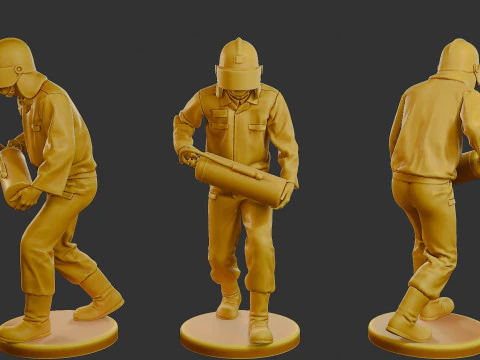 Czechoslovakian firefighter 90s Pack 2 3D Print Model