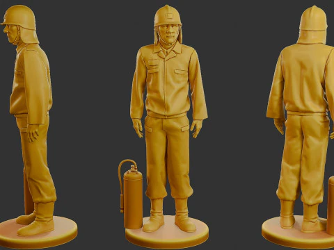 Czechoslovakian firefighter 90s Pack 2 3D Print Model