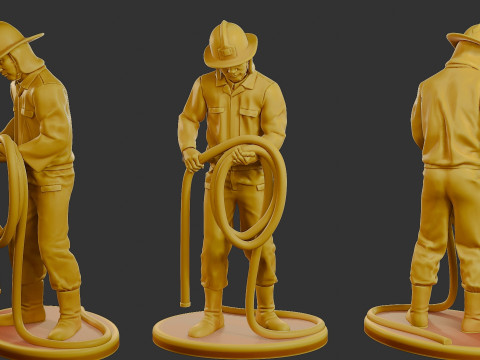 Czechoslovakian firefighter 90s Pack 2 3D Принт Модель