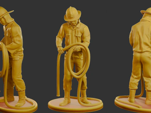 Czechoslovakian firefighter 90s Pack 2 3D Print Model
