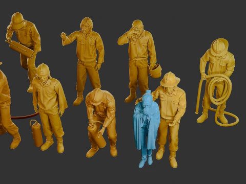 Czechoslovakian firefighter 90s Pack 2 3D Print Model