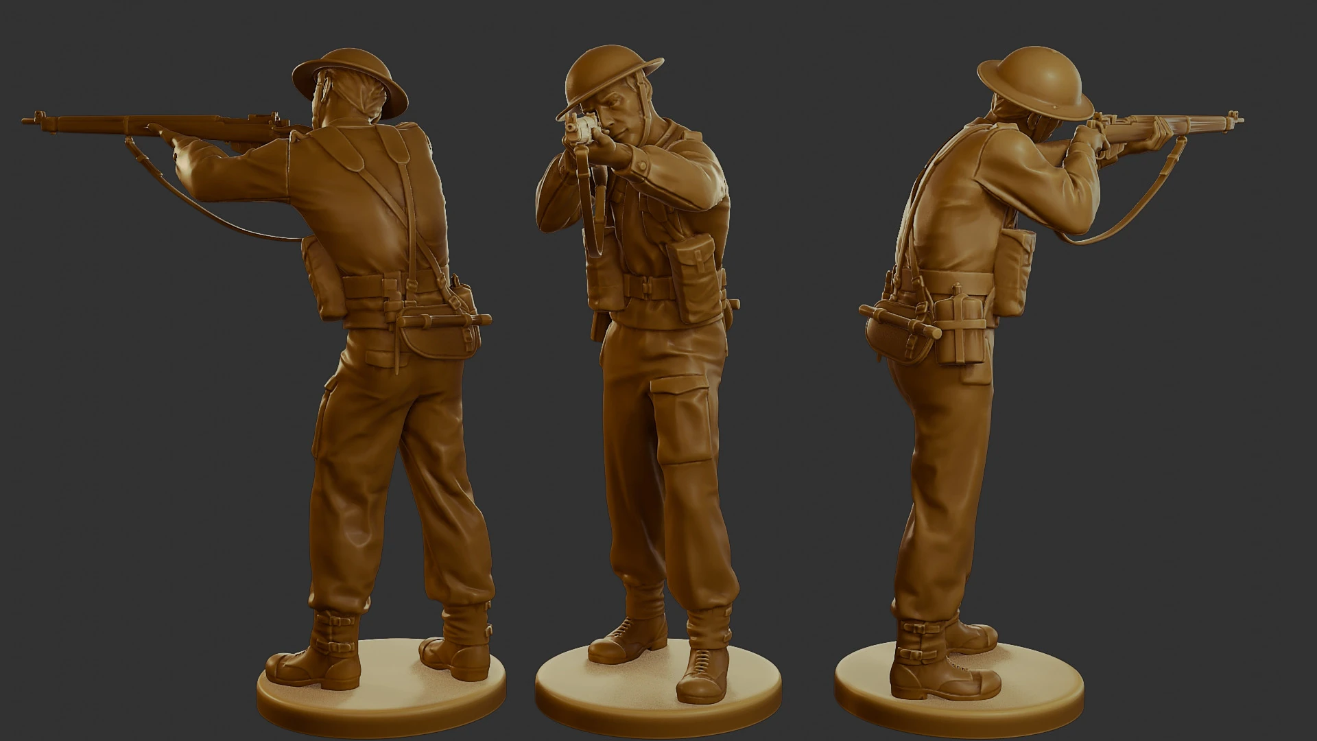 British Soldier WW2 B1 001 3D Print Model .c4d .max .obj .3ds .fbx .stl .blend 