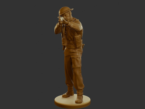 British Soldier WW2 B1 001 Modèles 3D en vedette