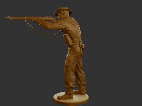 British Soldier WW2 B1 001 Modèles 3D en vedette