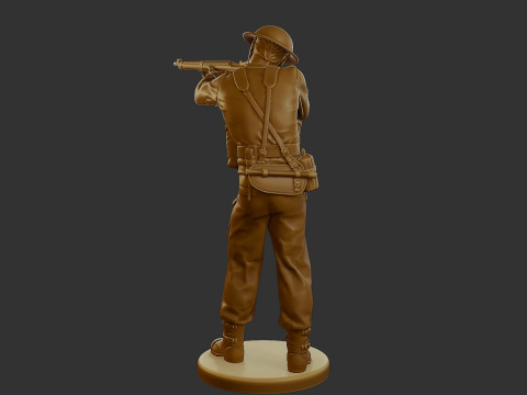 British Soldier WW2 B1 001 Modèles 3D en vedette