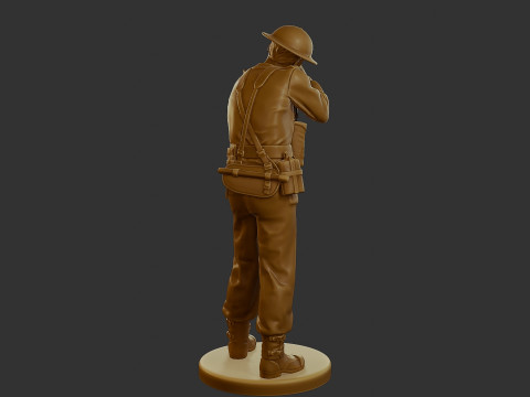 British Soldier WW2 B1 001 Modèles 3D en vedette
