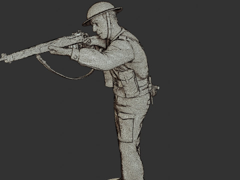 British Soldier WW2 B1 001 Modèles 3D en vedette