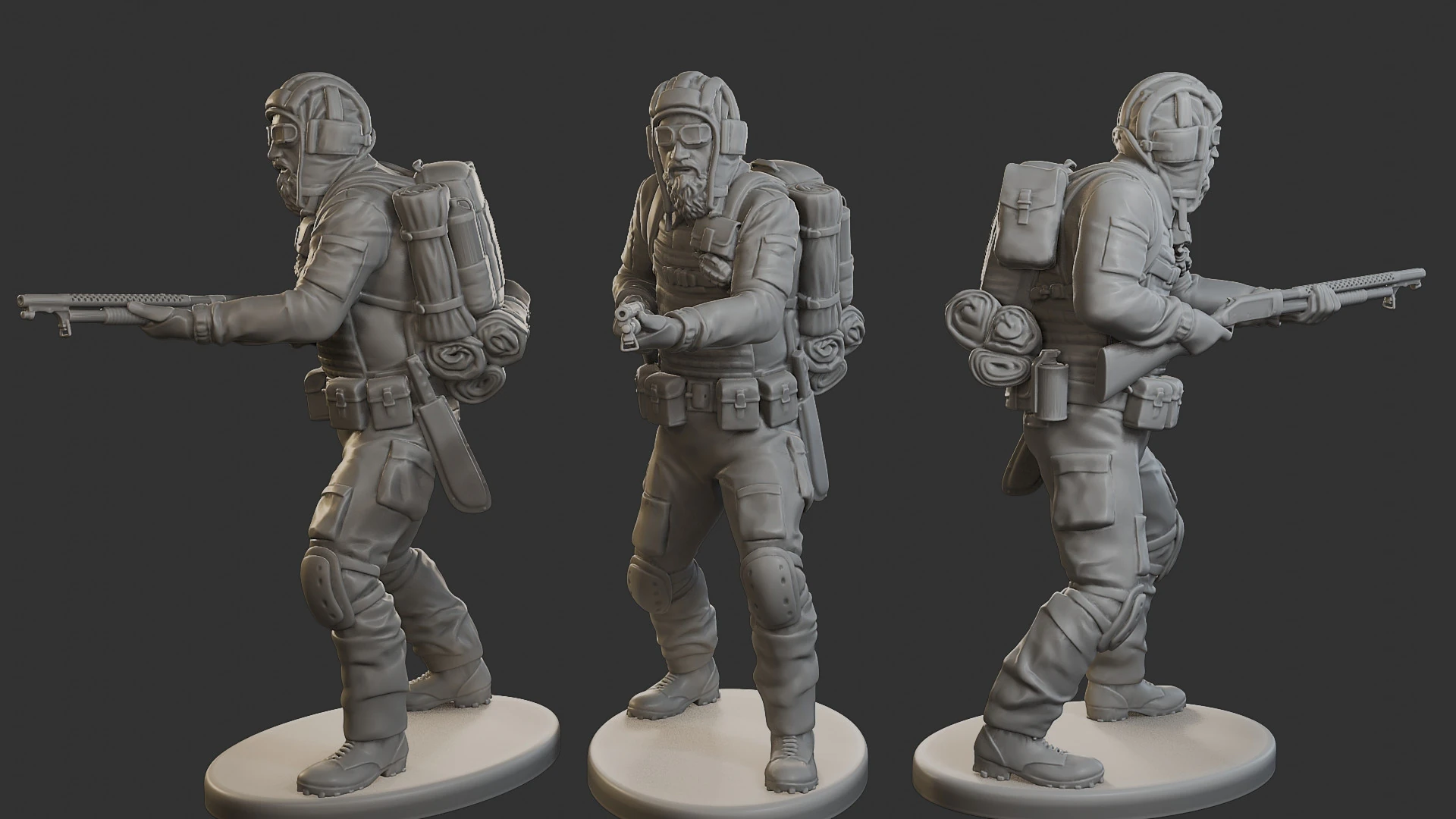 Post-Apocalyptic Male PAM1 005 3D Print Model .c4d .max .obj .3ds .fbx .stl .blend 