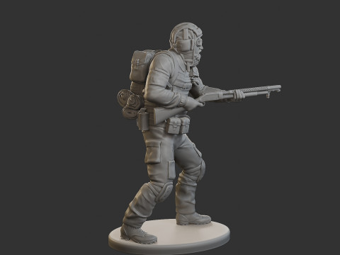 Post-Apocalyptic Male PAM1 005 3D Print Model