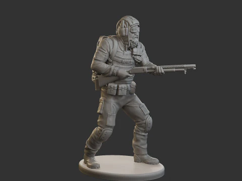 Post-Apocalyptic Male PAM1 005 3D Print Model