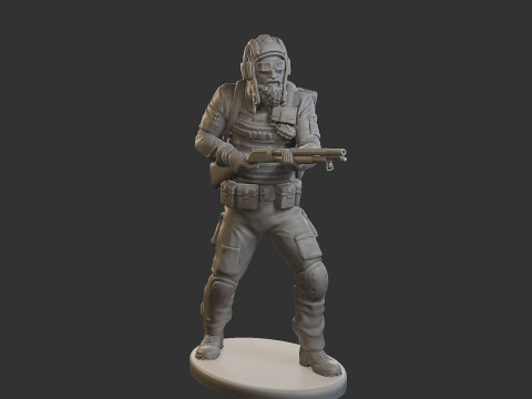 Post-Apocalyptic Male PAM1 005 3D Print Model
