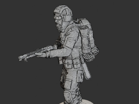 Post-Apocalyptic Male PAM1 005 3D Print Model