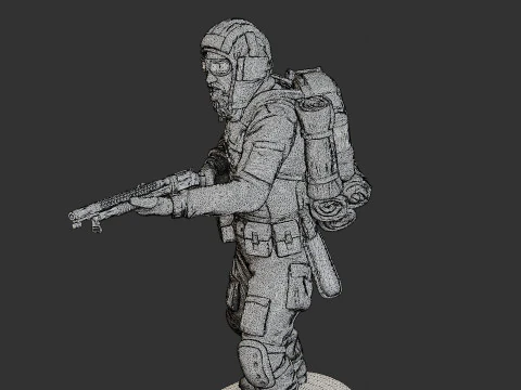 Post-Apocalyptic Male PAM1 005 3D Print Model