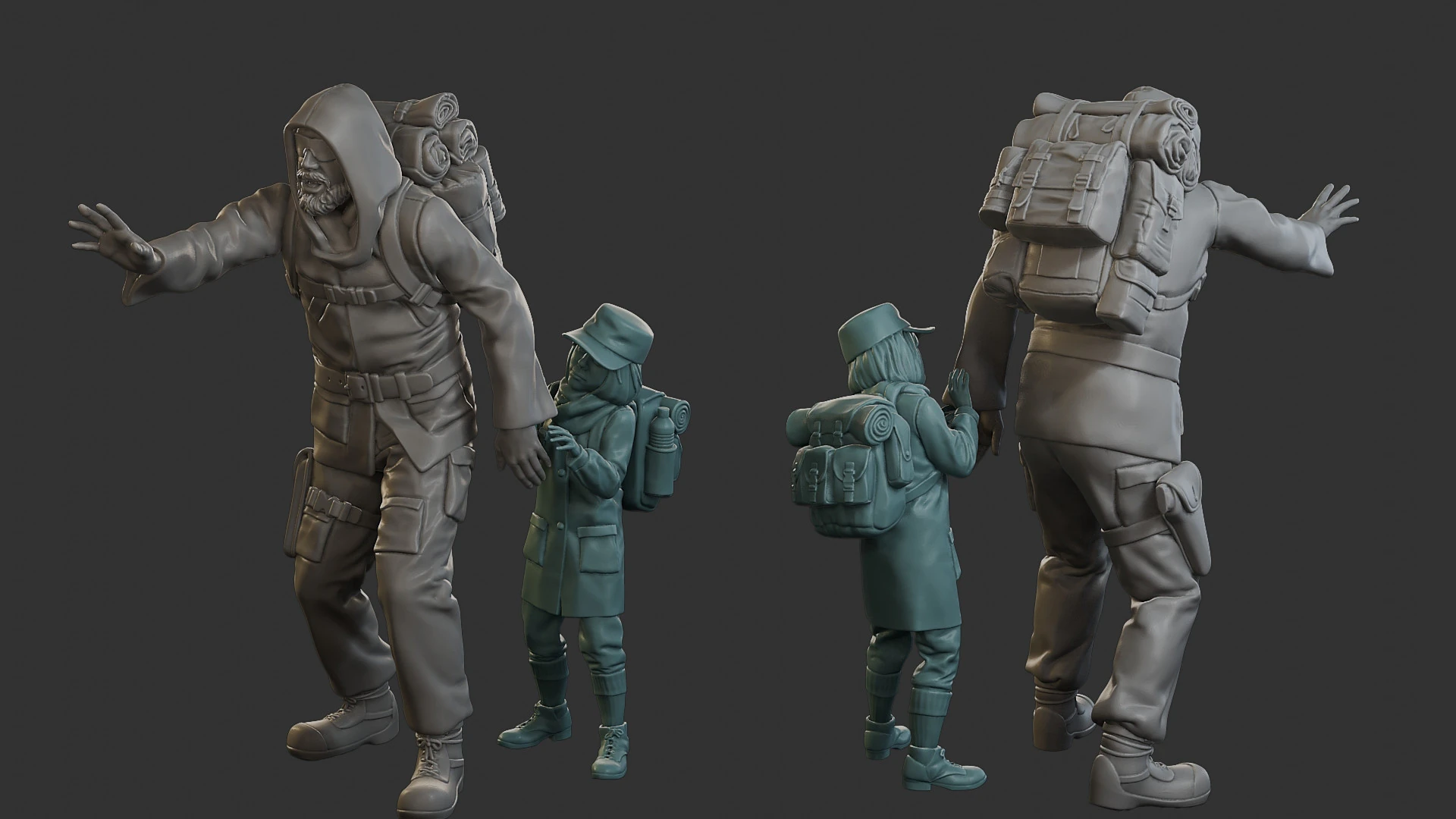 Maschio post-apocalittico PAM2 006 Modello di stampa 3D .c4d .max .obj .3ds .fbx .stl .blend