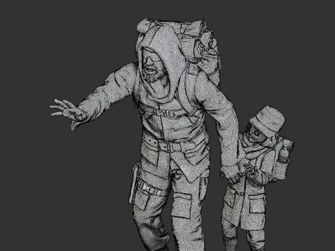 Maschio post-apocalittico PAM2 006 Modello di stampa 3D