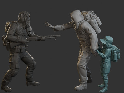 Post-Apocalyptic Male PAM2 Scene Modelo de Impressão 3D