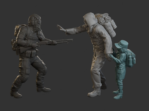 Post-Apocalyptic Male PAM2 Scene 3D Baskı Modeli