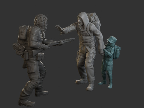 Post-Apocalyptic Male PAM2 Scene 3D Baskı Modeli