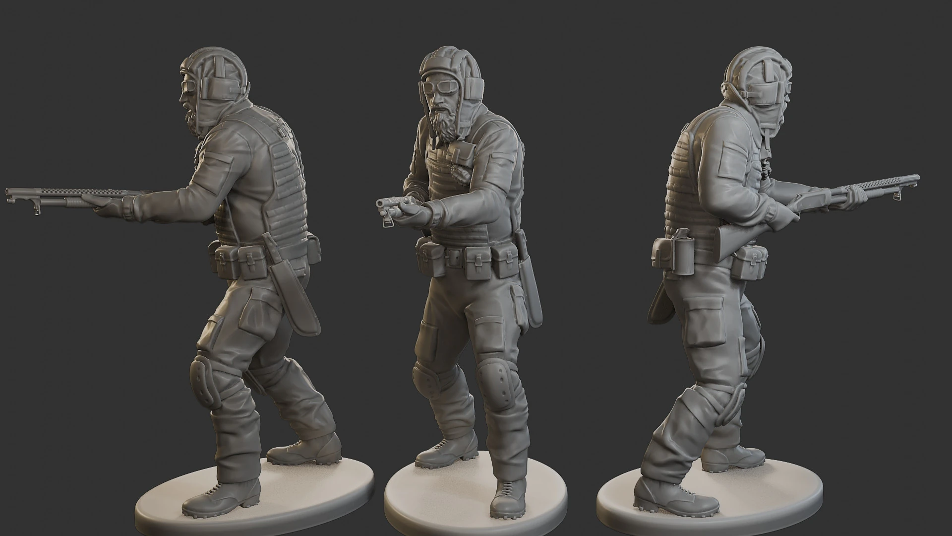 Post-Apocalyptic Male PAM2 005B 3D Print Model .c4d .max .obj .3ds .fbx .stl .blend 