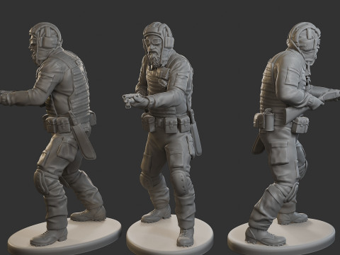 Post-Apocalyptic Male PAM2 005B Modelo de Impressão 3D