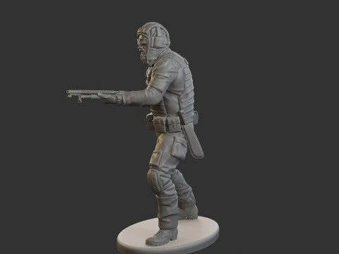 Post-Apocalyptic Male PAM2 005B 3D Print Model