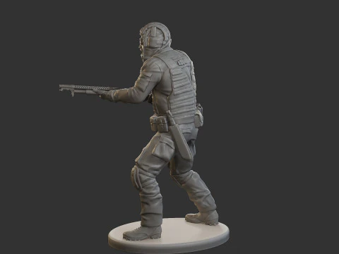 Post-Apocalyptic Male PAM2 005B 3D Print Model