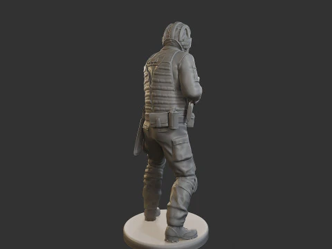 Post-Apocalyptic Male PAM2 005B 3D Print Model