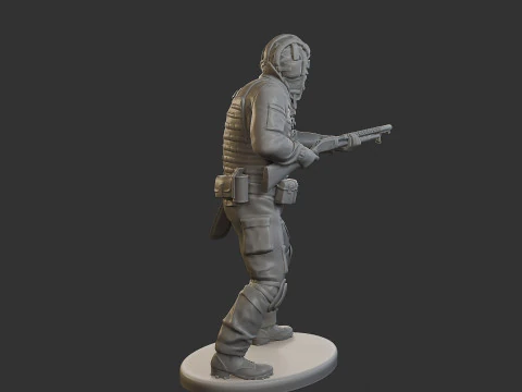 Post-Apocalyptic Male PAM2 005B 3D Print Model