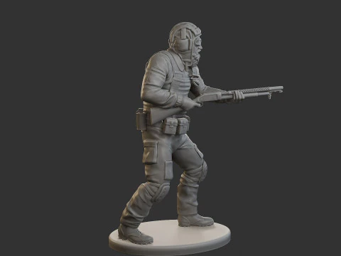 Post-Apocalyptic Male PAM2 005B 3D Print Model