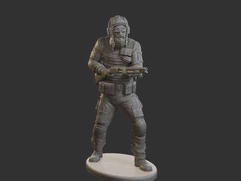 Post-Apocalyptic Male PAM2 005B 3D 打印模型