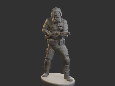 Post-Apocalyptic Male PAM2 005B 3D Print Model