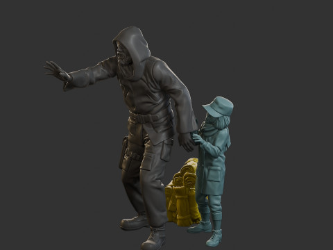 Post-Apocalyptic Male PAM2 005B 3D Print Model