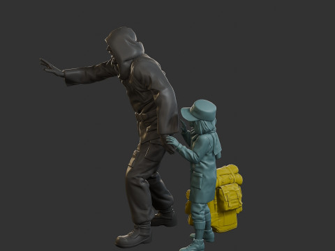Post-Apocalyptic Male PAM2 005B 3D Print Model