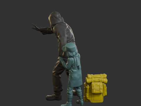 Post-Apocalyptic Male PAM2 005B 3D Print Model