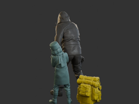 Post-Apocalyptic Male PAM2 005B 3D Print Model