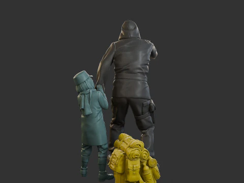 Post-Apocalyptic Male PAM2 005B 3D Print Model